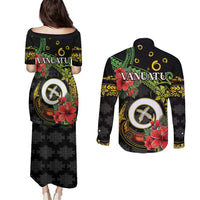 Love Vanuatu Christmas Couples Matching Puletasi and Long Sleeve Button Shirt God Yumi Polynesian Tribal Pattern LT05 - Polynesian Pride
