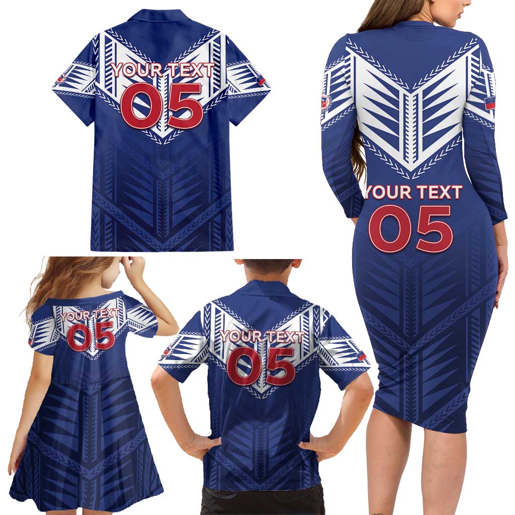 Super Toa Samoa Rugby Custom Family Matching Long Sleeve Bodycon Dress and Hawaiian Shirt Warrior Spirit LT05