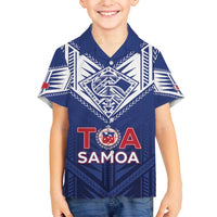 Super Toa Samoa Rugby Custom Family Matching Off The Shoulder Long Sleeve Dress and Hawaiian Shirt Warrior Spirit LT05