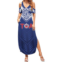 Super Toa Samoa Rugby Custom Family Matching Summer Maxi Dress and Hawaiian Shirt Warrior Spirit LT05