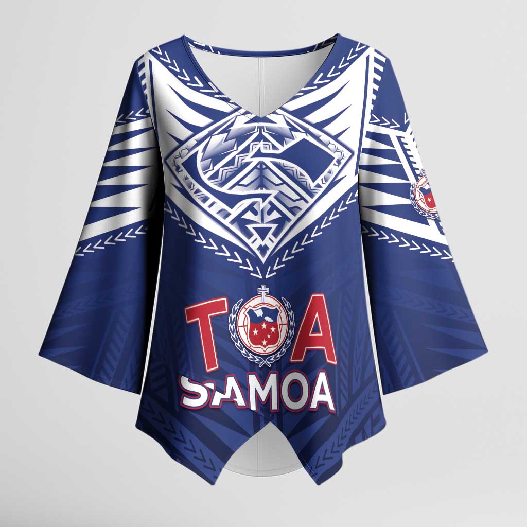 Super Toa Samoa Rugby Custom Kimono Sleeve Blouse Warrior Spirit LT05