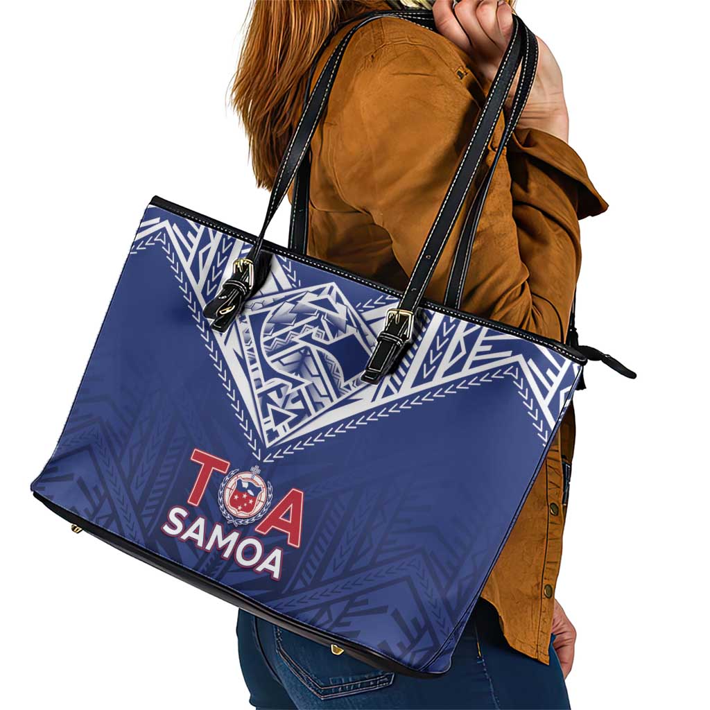 Super Toa Samoa Rugby Leather Tote Bag Warrior Spirit LT05