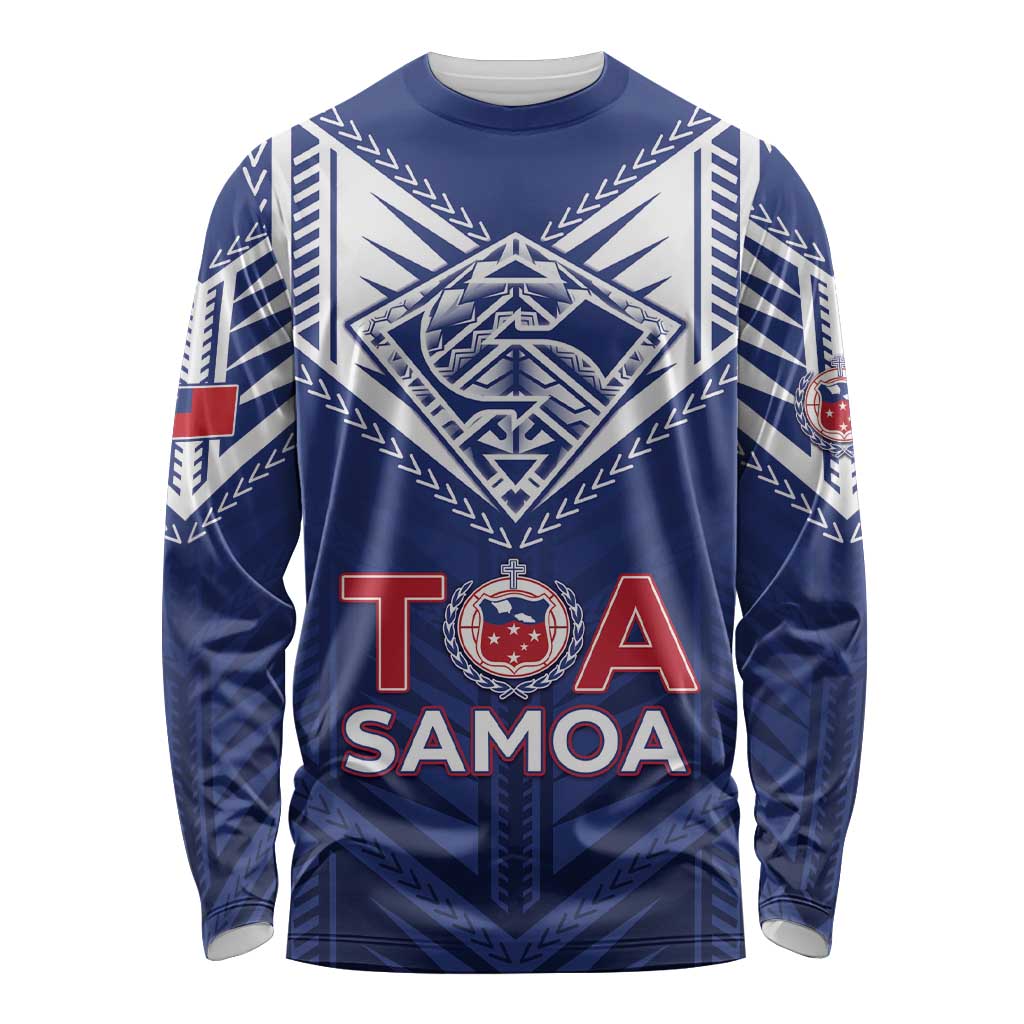 Super Toa Samoa Rugby Custom Long Sleeve Shirt Warrior Spirit LT05