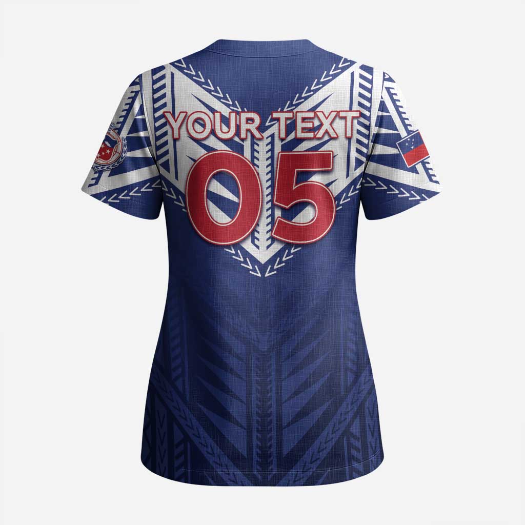 Super Toa Samoa Rugby Custom Scrub Top Warrior Spirit - Polynesian Pride