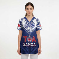 Super Toa Samoa Rugby Custom Scrub Top Warrior Spirit - Polynesian Pride
