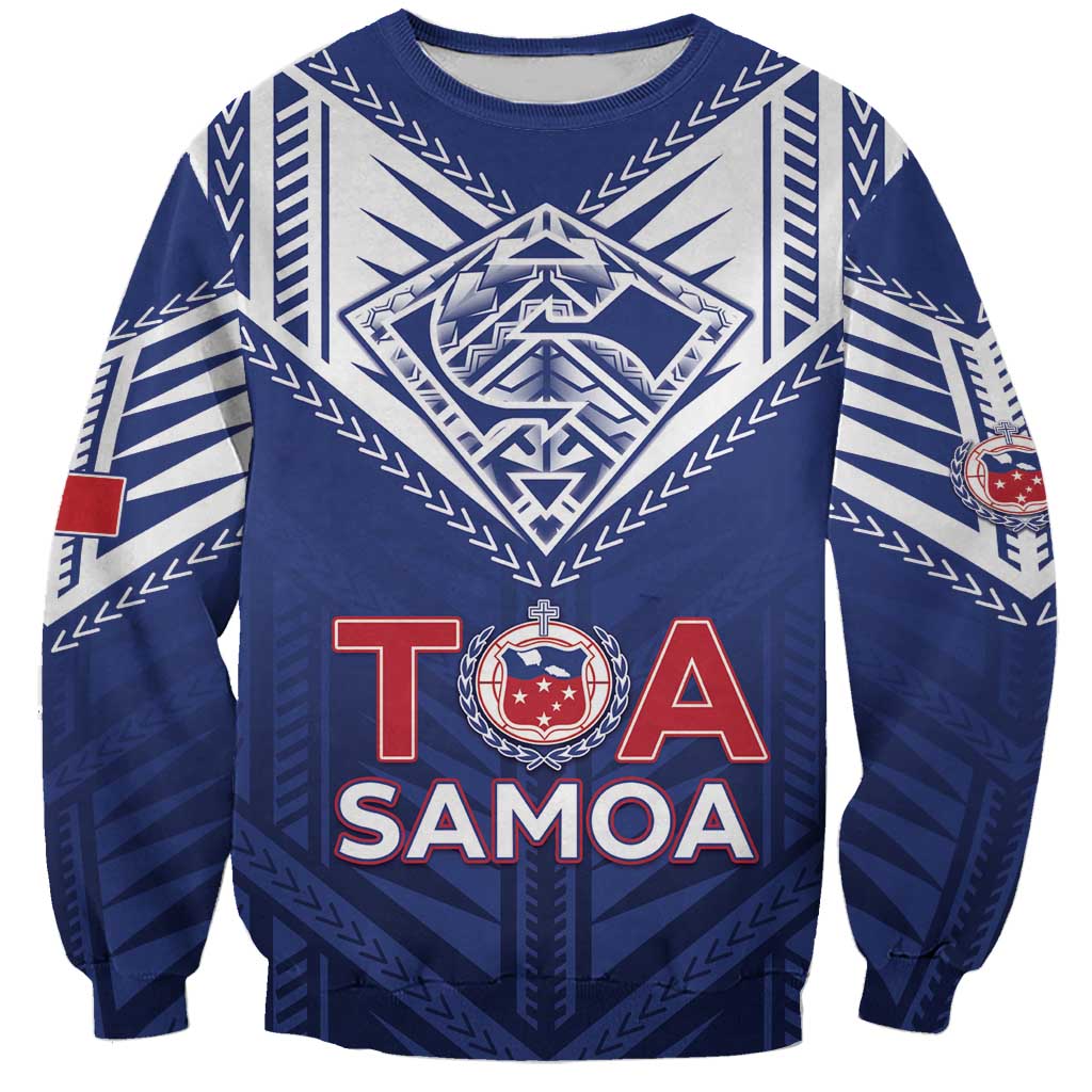 Super Toa Samoa Rugby Custom Sweatshirt Warrior Spirit LT05