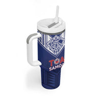 Super Toa Samoa Rugby Custom Tumbler With Handle Warrior Spirit LT05