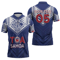 Super Toa Samoa Rugby Custom Zipper Polo Shirt Warrior Spirit LT05