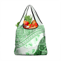 Hawaiian Tapa Grocery Bag Traditional Vintage Pattern Green