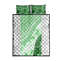 Hawaiian Tapa Quilt Bed Set Traditional Vintage Pattern Green LT05 Green - Polynesian Pride