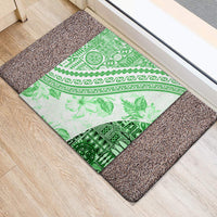Hawaiian Tapa Rubber Doormat Traditional Vintage Pattern Green LT05 - Polynesian Pride