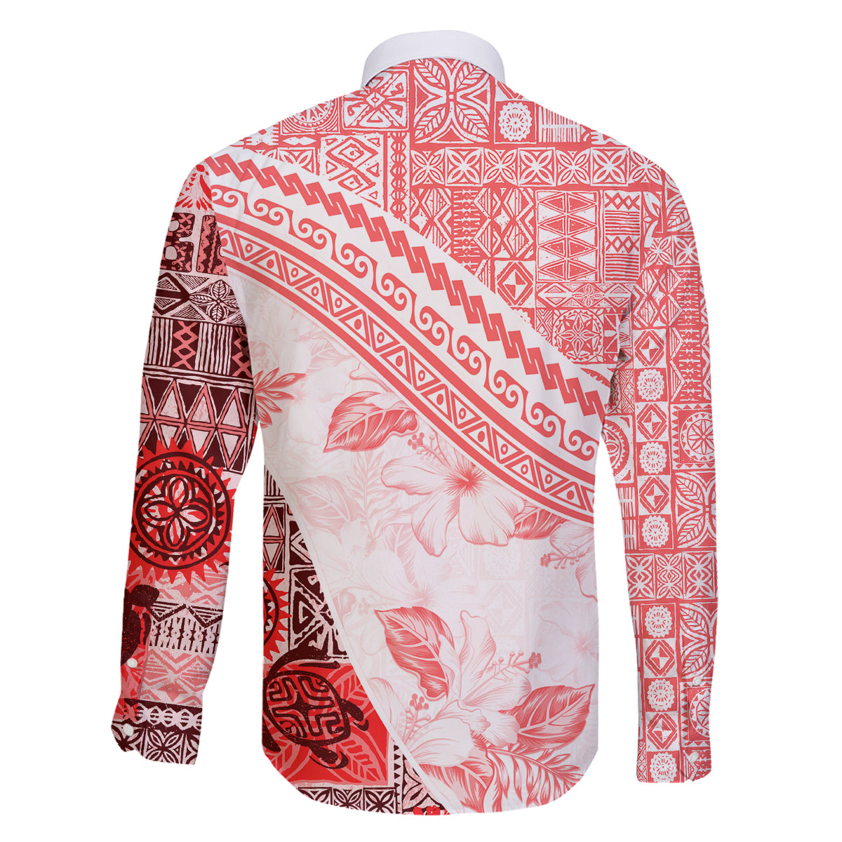 Hawaiian Tapa Family Matching Off Shoulder Long Sleeve Dress and Hawaiian Shirt Traditional Vintage Pattern Red LT05 - Polynesian Pride