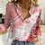 Hawaiian Tapa Women Casual Shirt Traditional Vintage Pattern Red LT05 Female Red - Polynesian Pride
