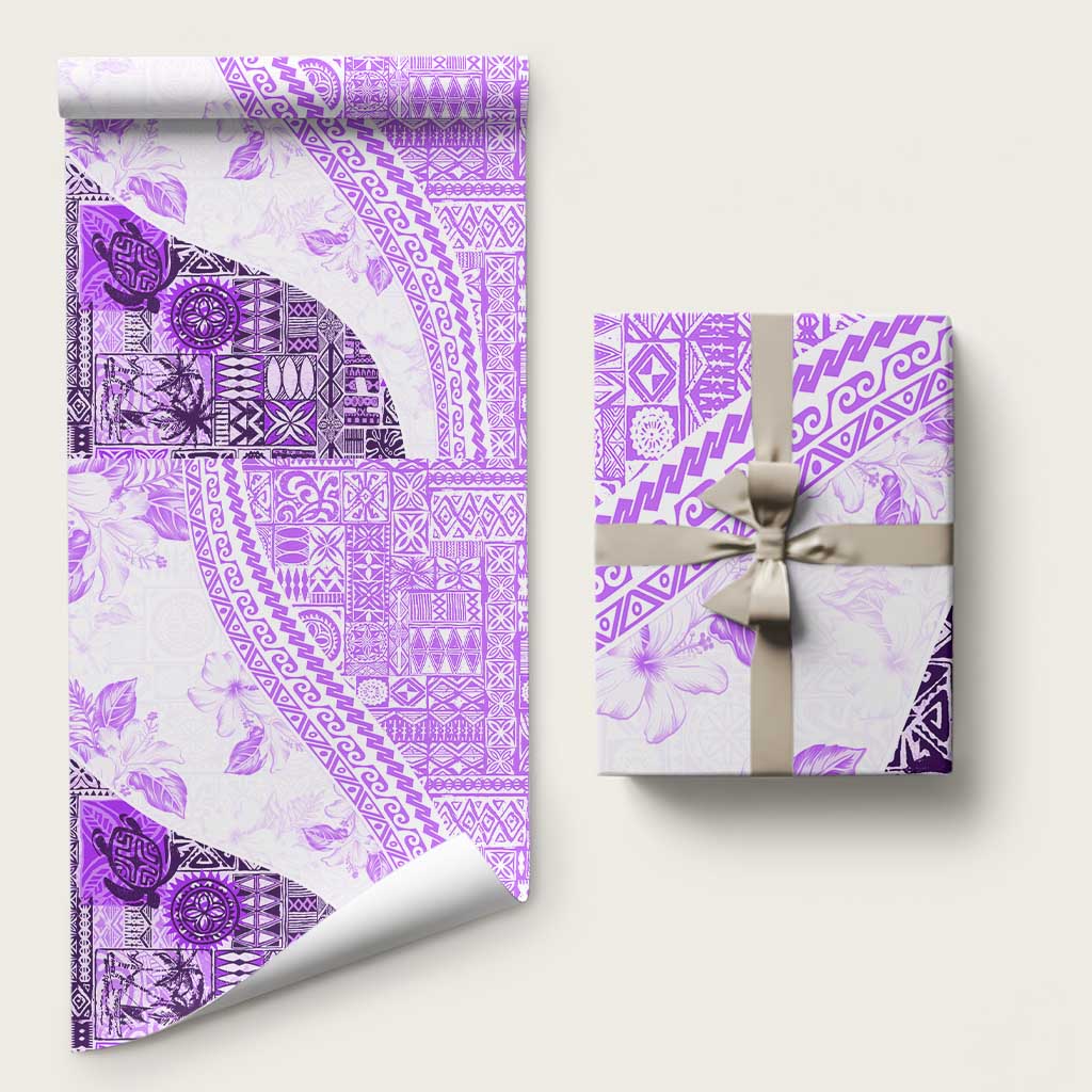 Hawaiian Tapa Wrapping Paper Traditional Vintage Pattern Violet - Polynesian Pride