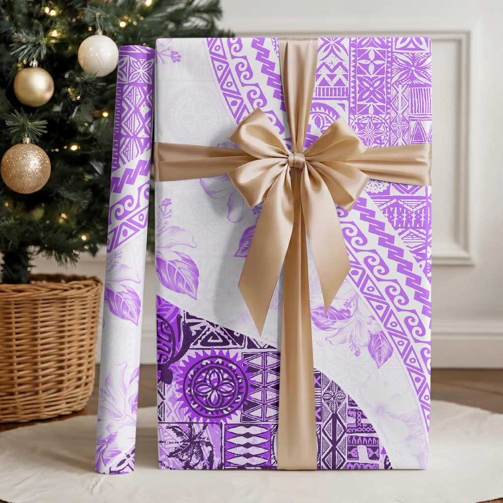 Hawaiian Tapa Wrapping Paper Traditional Vintage Pattern Violet - Polynesian Pride