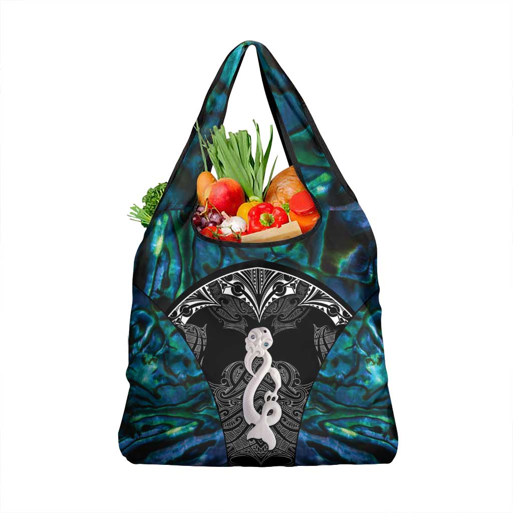 New Zealand Aotearoa Grocery Bag Maori Taniwha Paua Shell