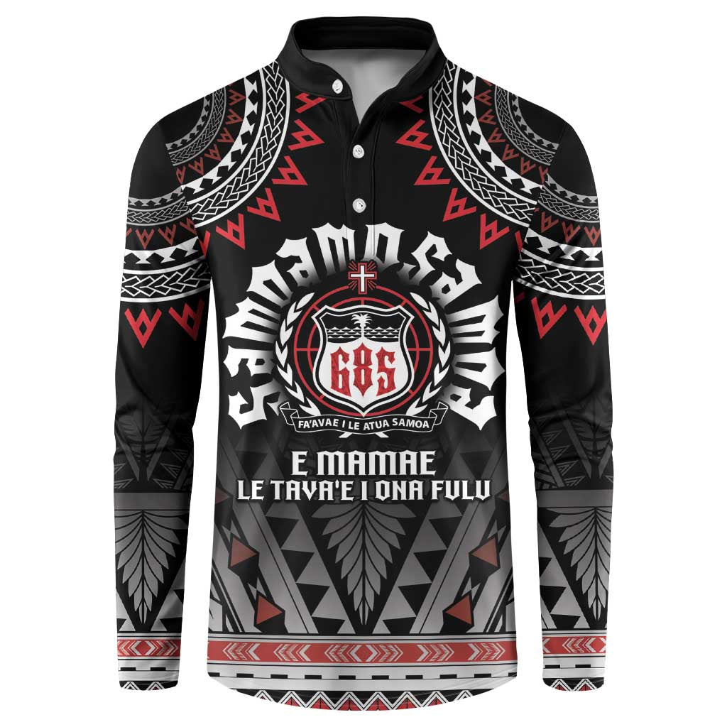 Personalised Samoa Black Saturday Button Sweatshirt Samoa For Samoans