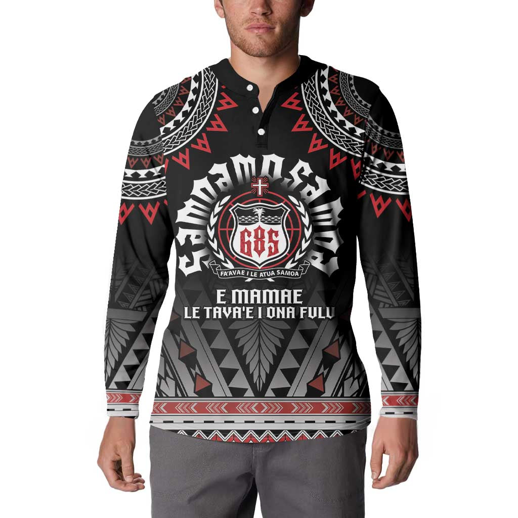 Personalised Samoa Black Saturday Button Sweatshirt Samoa For Samoans