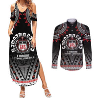 Personalised Samoa Black Saturday Couples Matching Summer Maxi Dress and Long Sleeve Button Shirt Samoa For Samoans