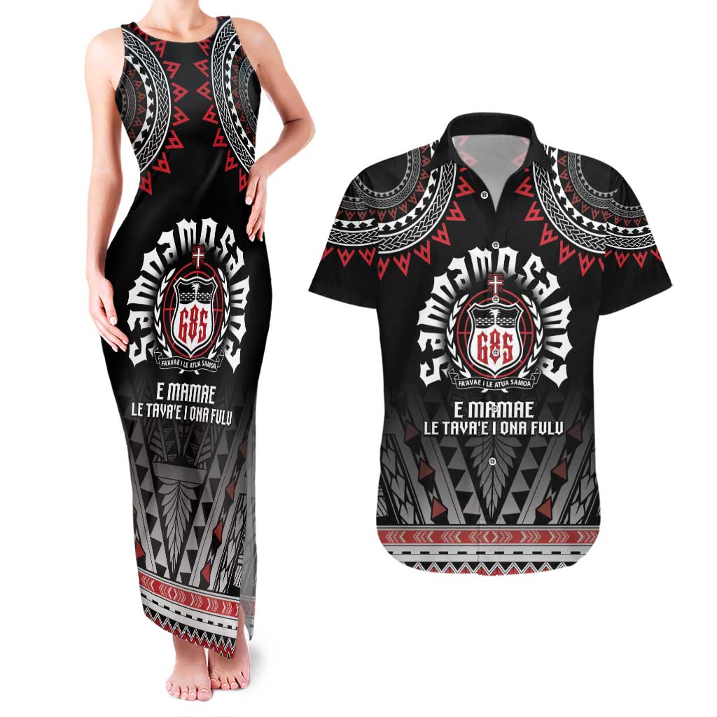 Personalised Samoa Black Saturday Couples Matching Tank Maxi Dress and Hawaiian Shirt Samoa For Samoans