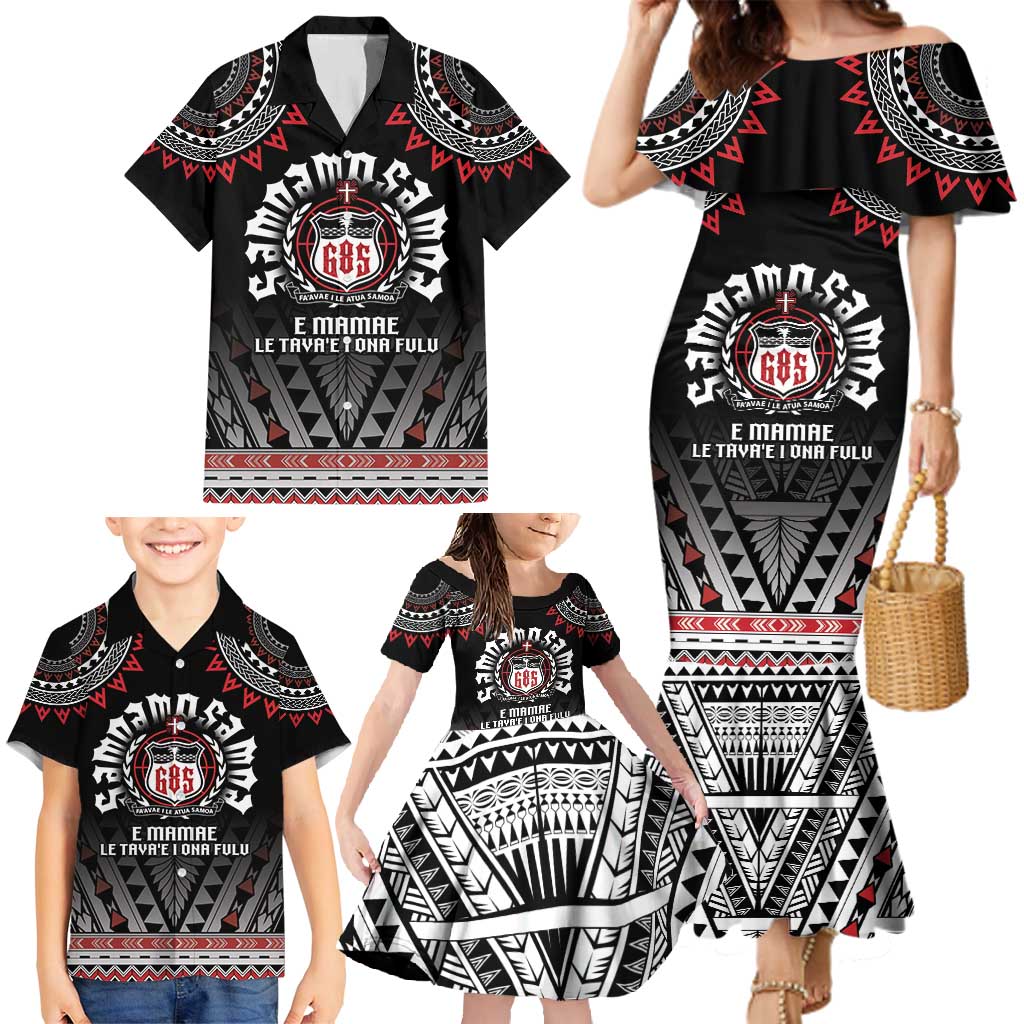 Personalised Samoa Black Saturday Family Matching Mermaid Dress and Hawaiian Shirt Samoa For Samoans