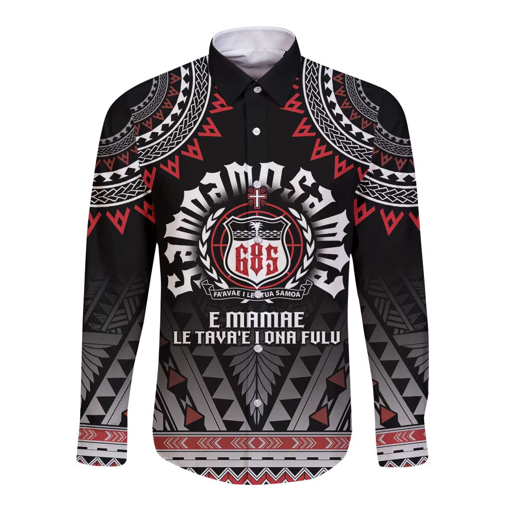 Personalised Samoa Black Saturday Long Sleeve Button Shirt Samoa For Samoans LT05 Unisex Black - Polynesian Pride