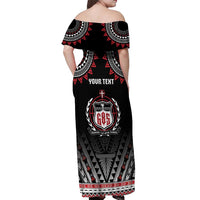 Personalised Samoa Black Saturday Off Shoulder Maxi Dress Samoa For Samoans LT05 - Polynesian Pride