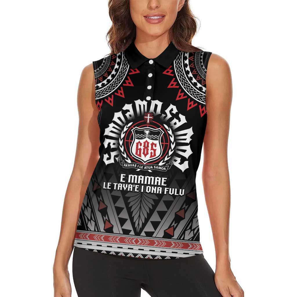 Personalised Samoa Black Saturday Women Sleeveless Polo Shirt Samoa For Samoans