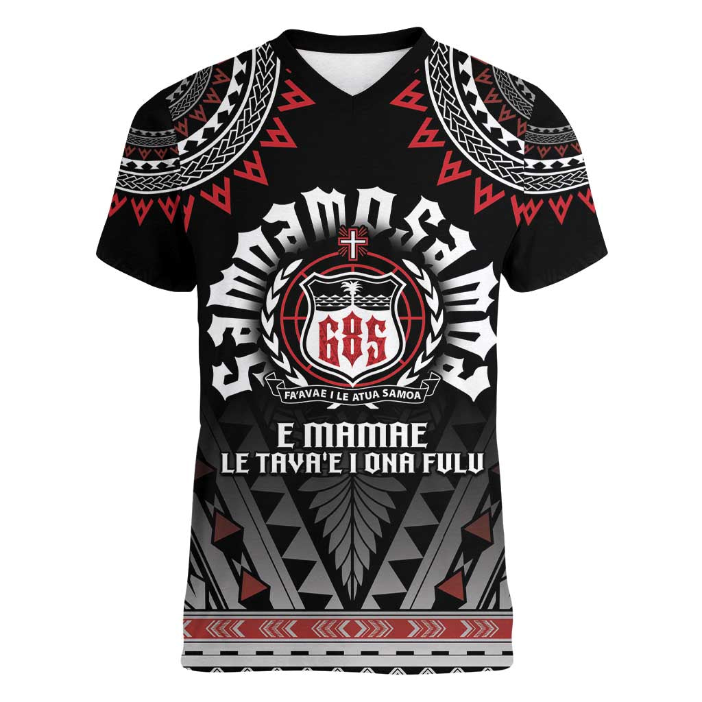 Personalised Samoa Black Saturday Women V-Neck T-Shirt Samoa For Samoans