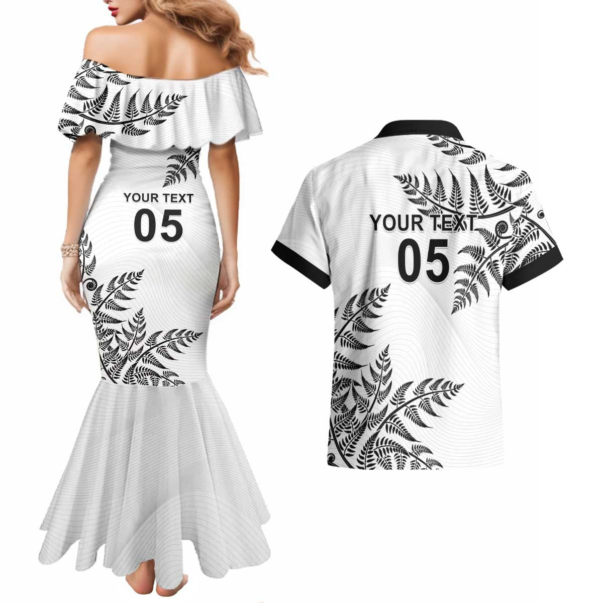 Custom New Zealand Football Couples Matching Mermaid Dress and Hawaiian Shirt Aotearoa Pride - Polynesian Pride