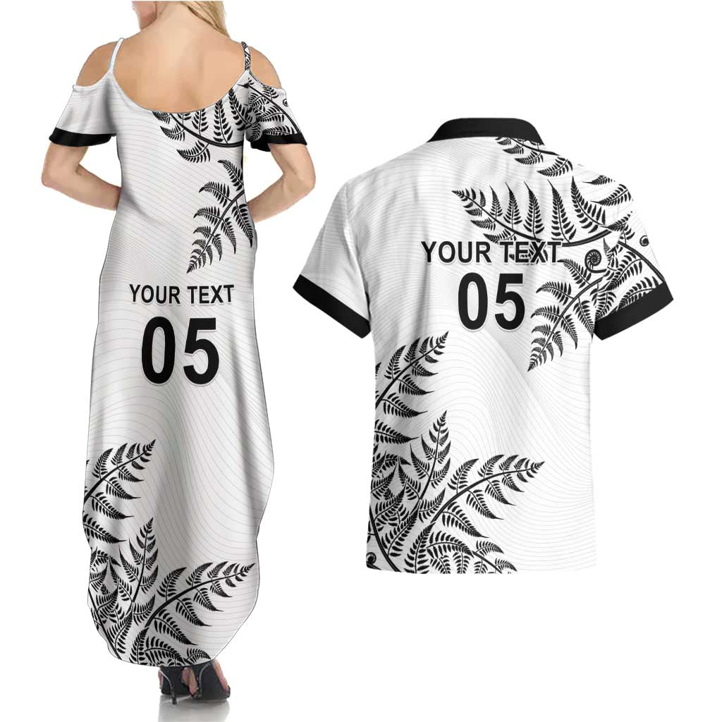 Custom New Zealand Football Couples Matching Summer Maxi Dress and Hawaiian Shirt Aotearoa Pride - Polynesian Pride