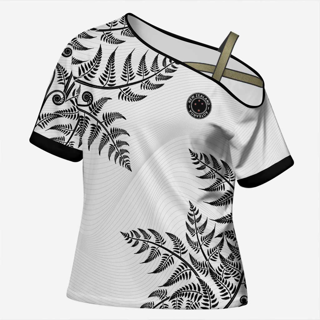 Custom New Zealand Football Cross Shoulder Shirt Aotearoa Pride - Polynesian Pride