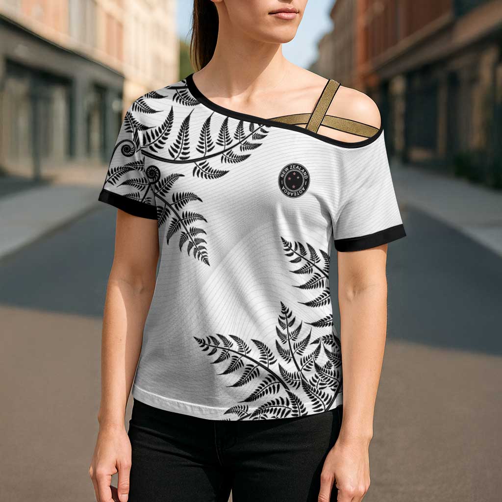 Custom New Zealand Football Cross Shoulder Shirt Aotearoa Pride - Polynesian Pride