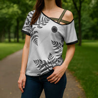 Custom New Zealand Football Cross Shoulder Shirt Aotearoa Pride - Polynesian Pride