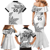 Custom New Zealand Football Family Matching Mermaid Dress and Hawaiian Shirt Aotearoa Pride - Polynesian Pride