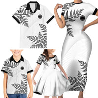 Custom New Zealand Football Family Matching Short Sleeve Bodycon Dress and Hawaiian Shirt Aotearoa Pride - Polynesian Pride