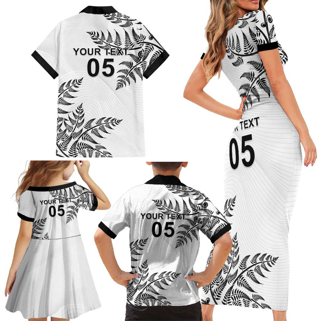 Custom New Zealand Football Family Matching Short Sleeve Bodycon Dress and Hawaiian Shirt Aotearoa Pride - Polynesian Pride