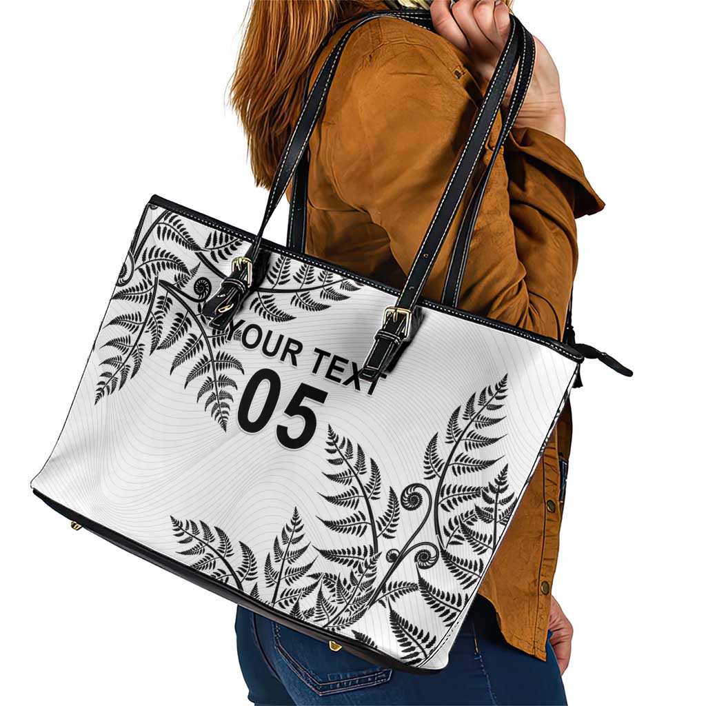 Custom New Zealand Football Leather Tote Bag Aotearoa Pride - Polynesian Pride