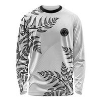 Custom New Zealand Football Long Sleeve Shirt Aotearoa Pride LT05 Unisex White - Polynesian Pride