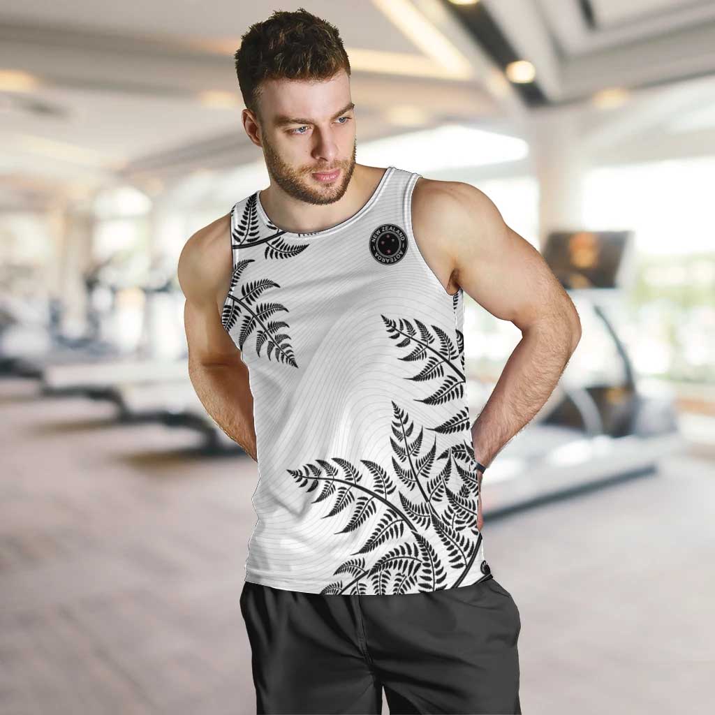 Custom New Zealand Football Men Tank Top Aotearoa Pride LT05 White - Polynesian Pride