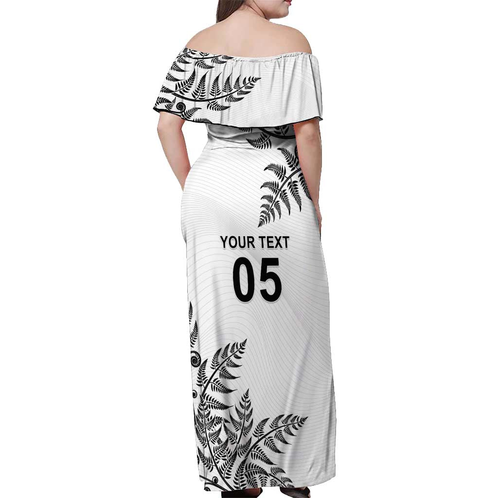 Custom New Zealand Football Off Shoulder Maxi Dress Aotearoa Pride - Polynesian Pride