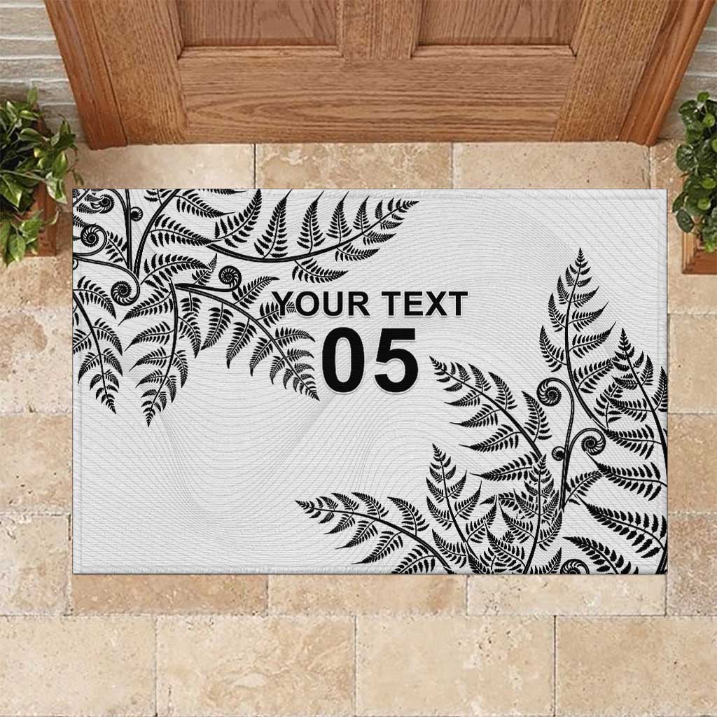 Custom New Zealand Football Rubber Doormat Aotearoa Pride LT05 White - Polynesian Pride