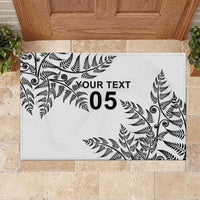 Custom New Zealand Football Rubber Doormat Aotearoa Pride LT05 White - Polynesian Pride