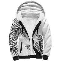 Custom New Zealand Football Sherpa Hoodie Aotearoa Pride LT05 Unisex White - Polynesian Pride