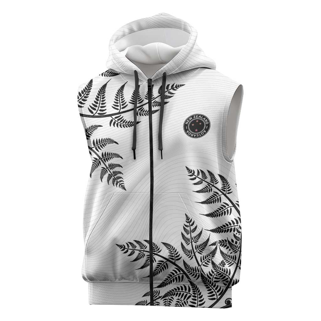 Custom New Zealand Football Sleeveless Zip Hoodie Aotearoa Pride - Polynesian Pride