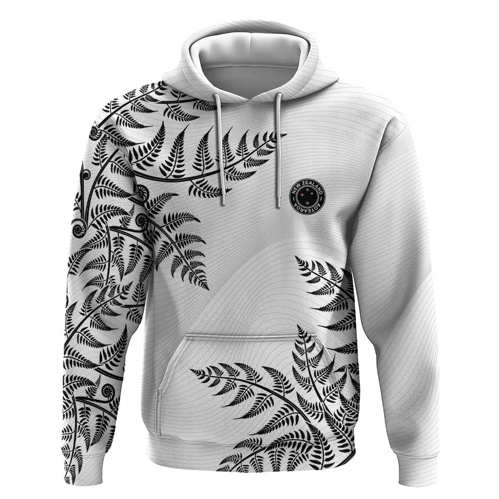 Custom New Zealand Football Zip Hoodie Aotearoa Pride LT05 Pullover Hoodie White - Polynesian Pride