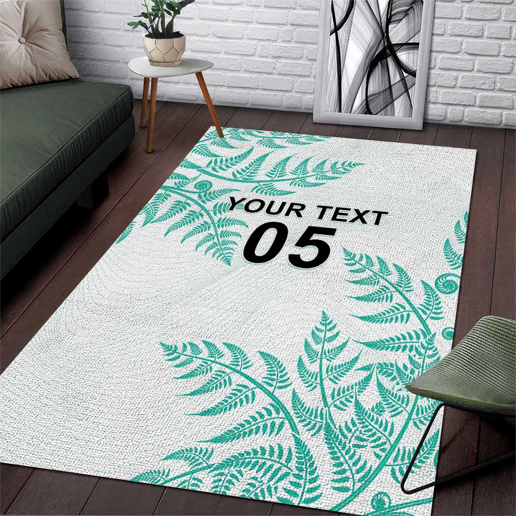 Custom New Zealand Football Area Rug Aotearoa Pride Aqua Version - Polynesian Pride