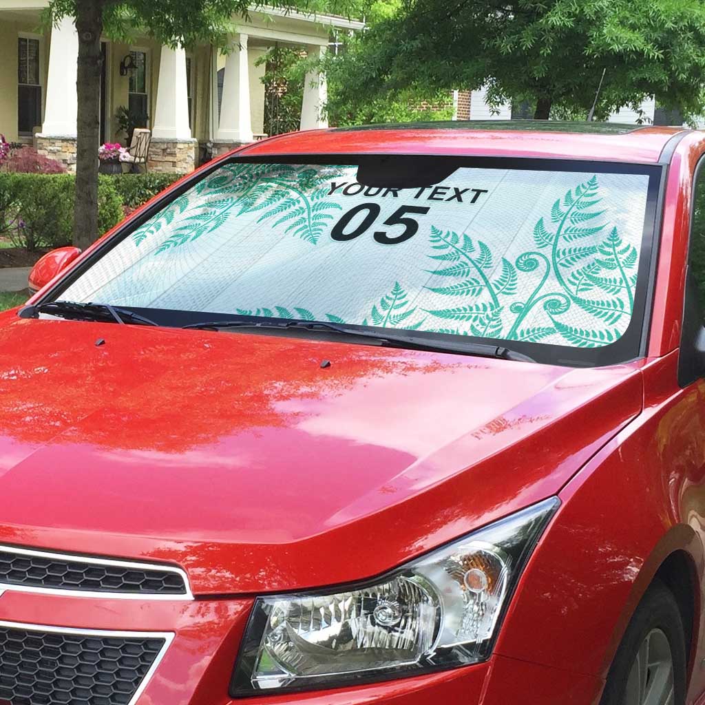Custom New Zealand Football Auto Sun Shade Aotearoa Pride Aqua Version LT05 - Polynesian Pride