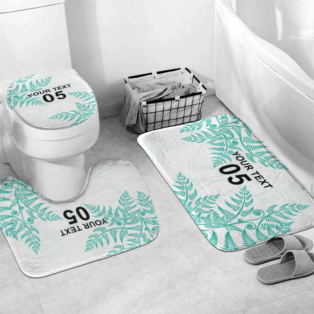 Custom New Zealand Football Bathroom Set Aotearoa Pride Aqua Version LT05 Mat Set Only (3 pcs) One Size Aqua - Polynesian Pride