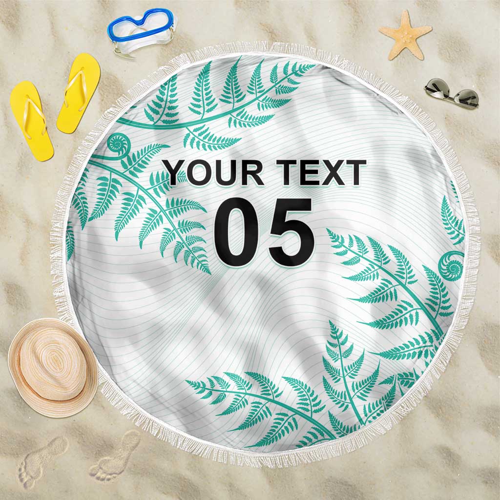 Custom New Zealand Football Beach Blanket Aotearoa Pride Aqua Version LT05 One Size 150cm Aqua - Polynesian Pride